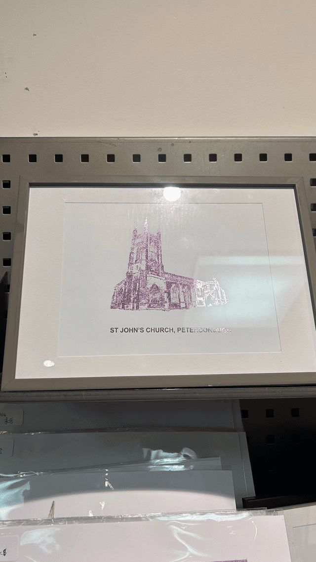St John&#039;s The Baptist Church, Peterborough A4 Foil Print